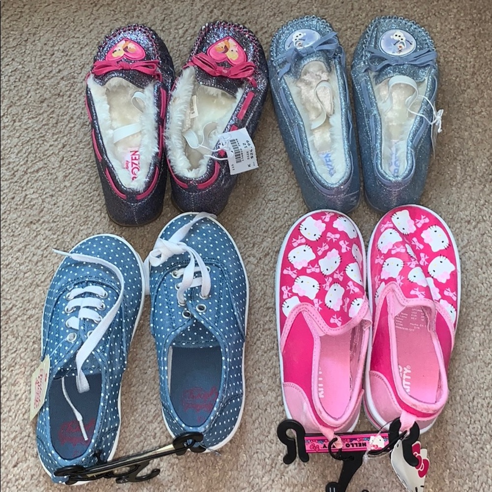 2 pairs of cute sneakers and 2 pairs of slippers!